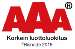 Logo AAA, Korkein luottoluokitus, Bisnode 2019